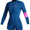 Mystic Lunar Longarm Shorty 2/2mm A L'avant Zip Combinaison Neop -Surf Soldes Boutique mystic lunar longarm shorty 2 2mm front zip womens wetsuit